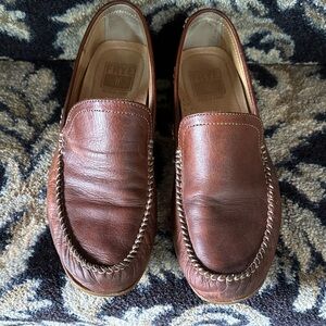 Frye Lewis Venetian, Brown Leather Slip-On Loafers